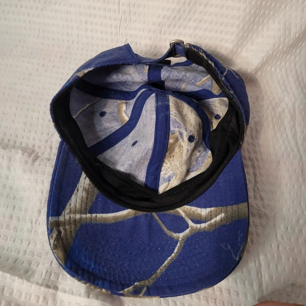 Realtree‎ Blue Camo Baseball Cap Adjustable Camouflage Hunting Hat Mens OSFM